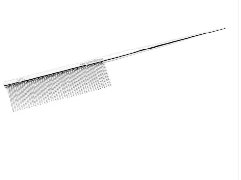 [1600092] Comb TAURO PRO LINE, metallic, with tail 19.3cm