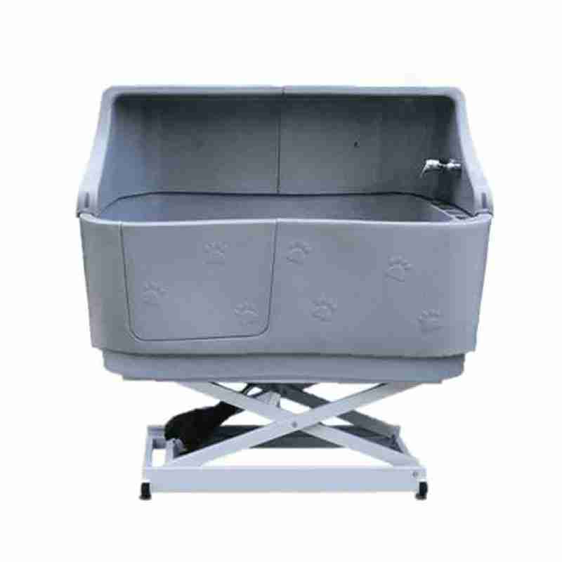 [1300377G] Elektrisch kunststof bad Doggy Groom Grijs met Spatwand