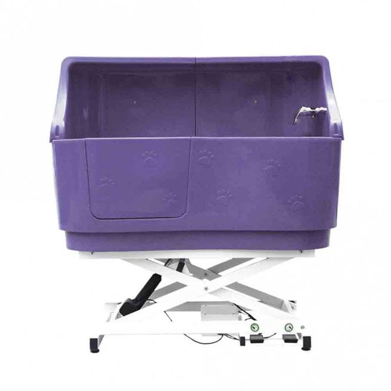 Elektrisch kunststof bad Doggy Groom Purple met Spatwand