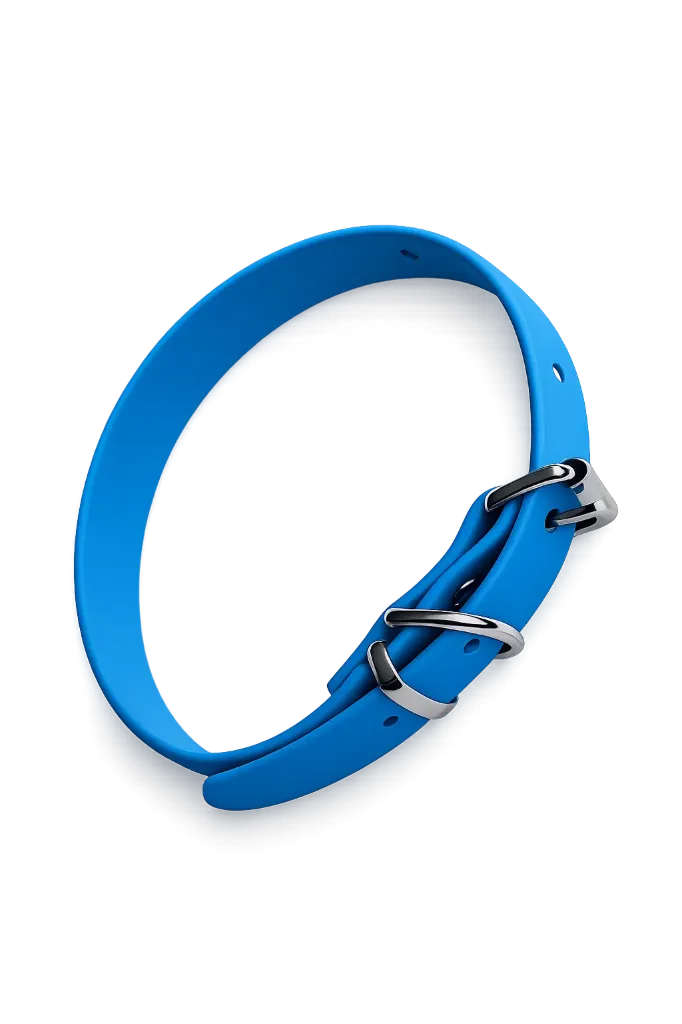 [1270214] Halsband Biothane Blauw 16 mm 24 - 34cm
