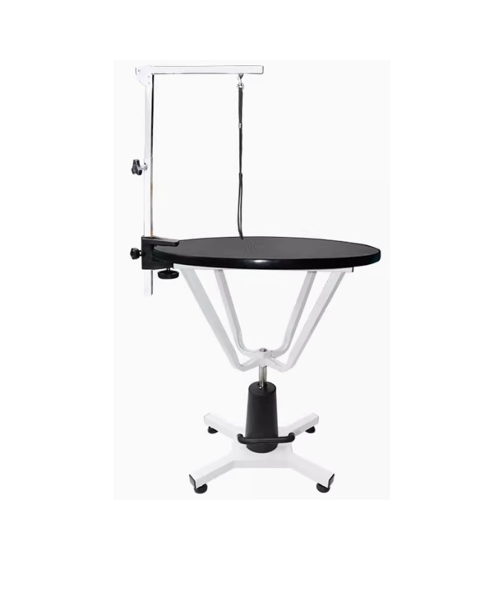 [1300002RB] Hydraulische Trimtafel Rond 70cm Doggy Groom Black