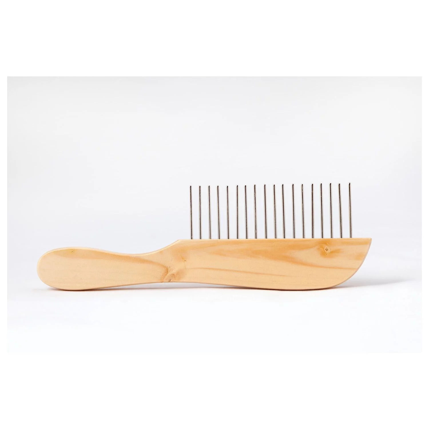[1600450] Kam plat groot houten handvat