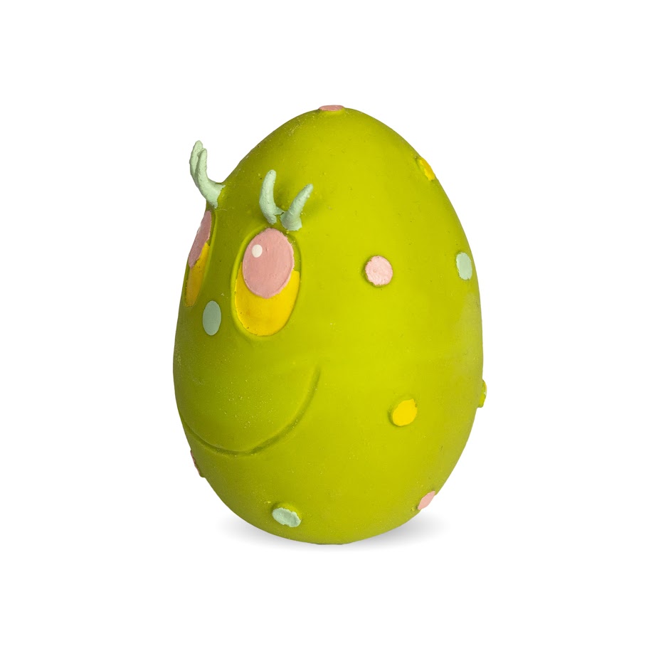 [1120271M] Lanco Latex Smiley Eggs L Groen/ Kleurige Stippen 10 x 7 x 7