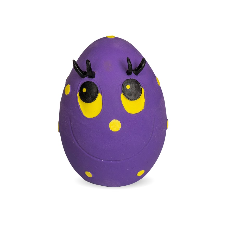 [1120271P] Lanco Latex Smiley Eggs L Paars/ Kleurige Stippen10 x 7 x 7