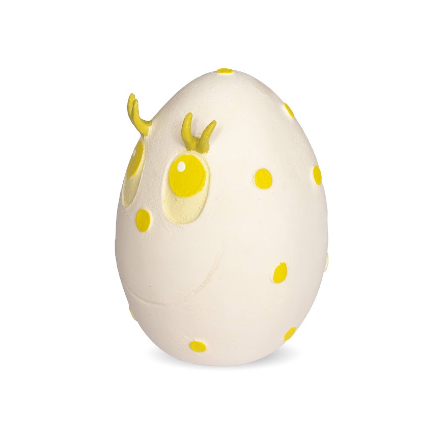 [1120271W] Lanco Latex Smiley Eggs L Wit/ Kleurige Stippen 10 x 7 x 7