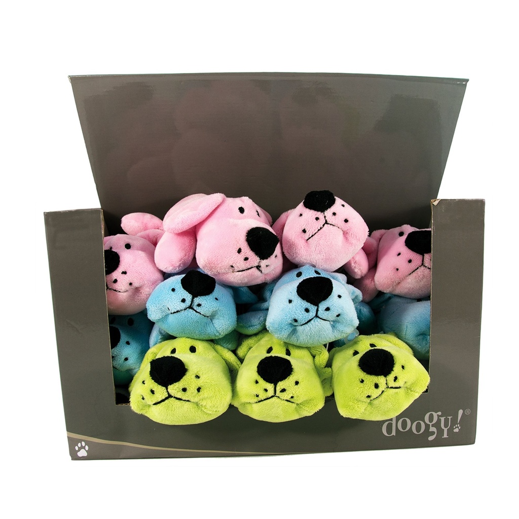 [1120040] MINI DOGS 15 cm. per 15 stuks Pink Blue Green