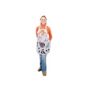 Schort kort wit met kattenmotief