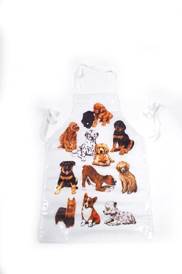 [1320005] Schort kort wit met puppy's