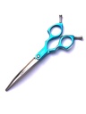 SHARK WARRIOR Alu Handle 6,5" Gebogen Schaar 16 cm. Blauw