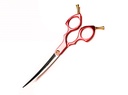SHARK WARRIOR Alu Handle 6,5" Gebogen Schaar 16 cm. Rood
