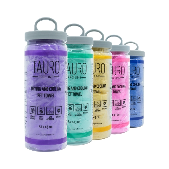 [1350051Y] TAURO PRO LINE Drying and cooling pet towel 64x43 cm (geel)