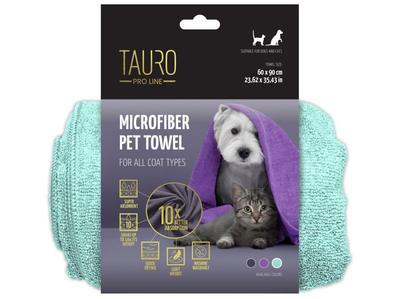 [1350065Mint] TAURO PRO LINE Microfiber Towel 60 x 90 mint