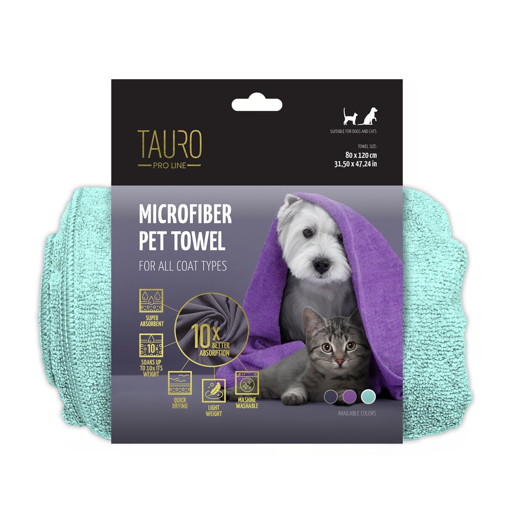 [1350066mint] TAURO PRO LINE Microfiber Towel 80 x 120 mint