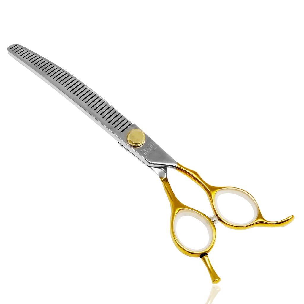 TAURO PRO LINE Scissor 18cm (7") 40T Golden Handles Gebogen