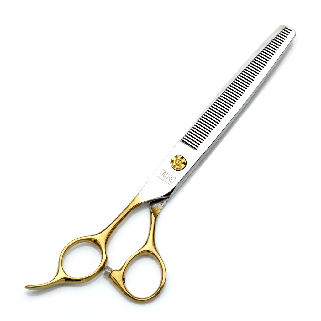 TAURO PRO LINE Scissor 18cm (7") 56T Curvy Left Gold Handles