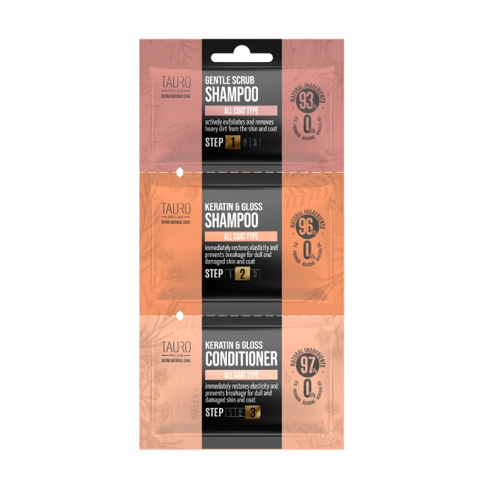 [1050092] TAURO PRO LINE UN Samples 3 Steps for dogs and cats Keratin