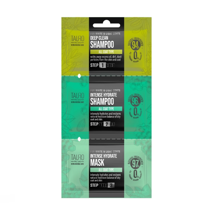 [1050090] TAURO PRO LINE UN Samples 3 Steps for white & light coats do