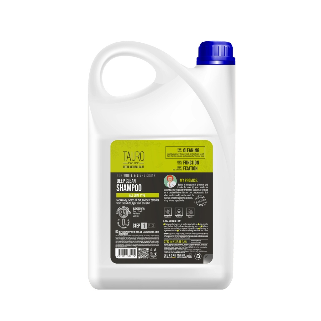 [1051041] TAURO PRO LINE UN Stap1 White Deep Clean Shampoo 3,8L