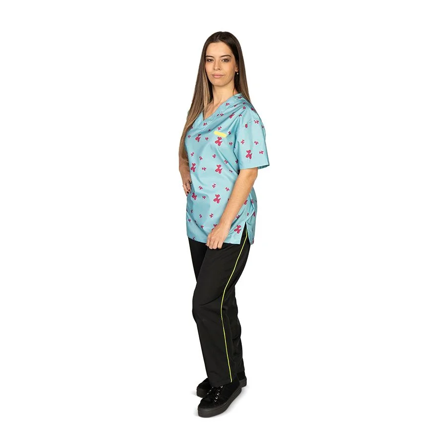 [1321002S1] Artero Denver Smock Turquoise print Trimvest (XS)
