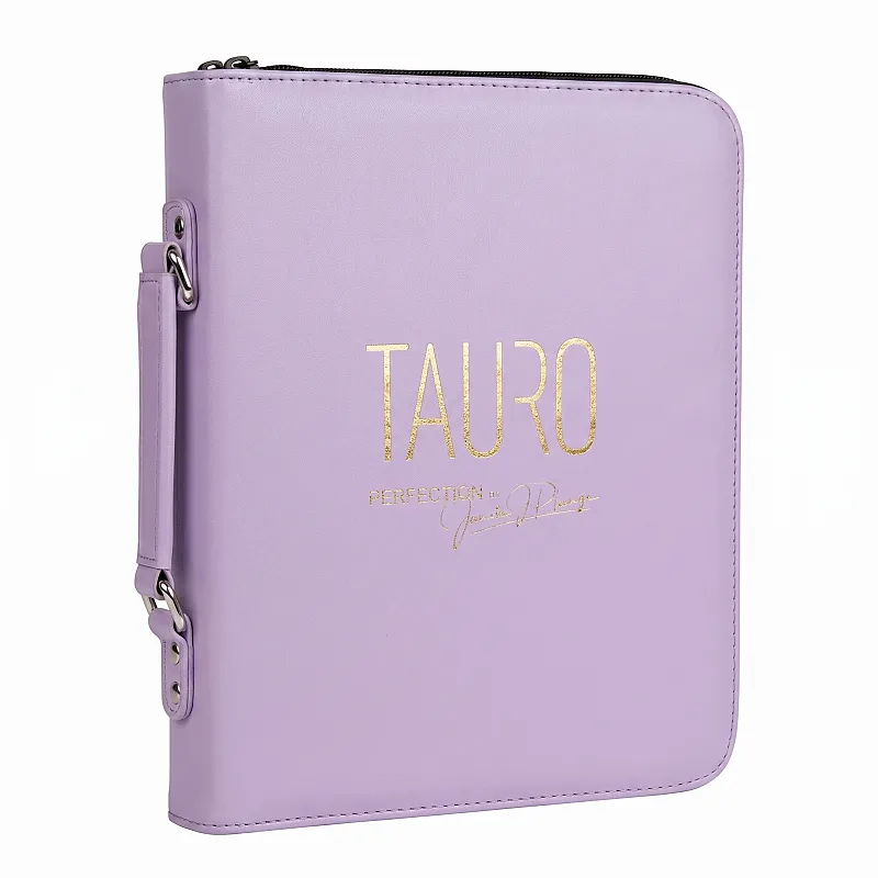 [1500011] TAURO PRO LINE faux leather scissor case with handle, holds 10 scissors purple