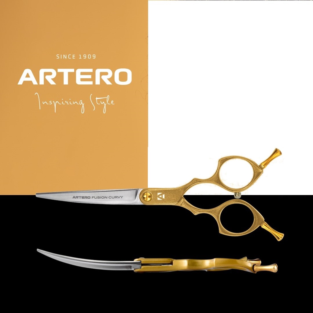 [1540241G] ARTERO SCISSOR FUSION CURVY GOLD 7"