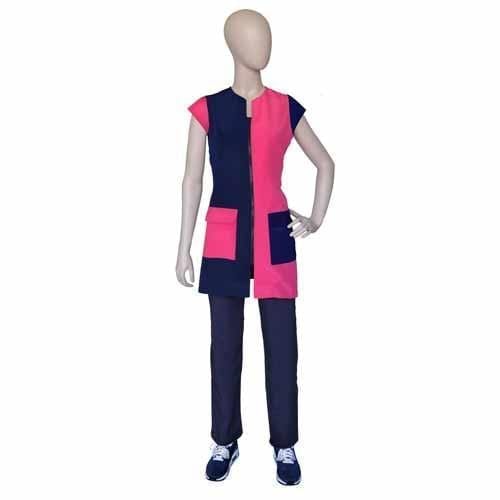 [1321528] Artero Vest Natalie Smock Blue / Fucsia